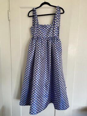 Gorgeous Ali Golden Blue and Gold Midi Dress